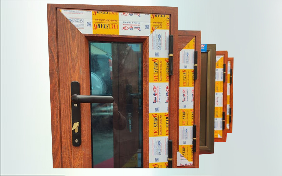 Cửa sổ nhôm vân gỗ cẩm lai