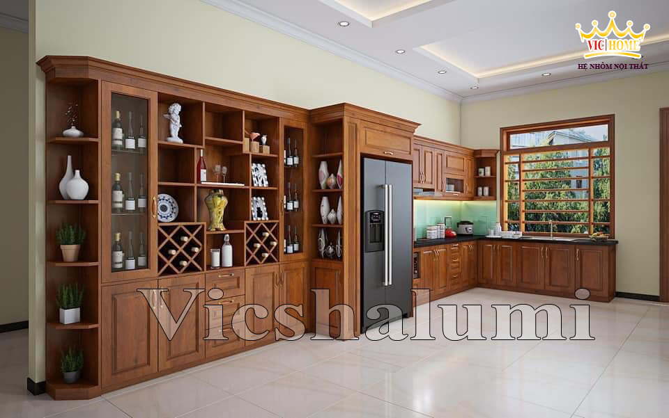 Mẫu tủ bếp nhôm nội thất VICHOME